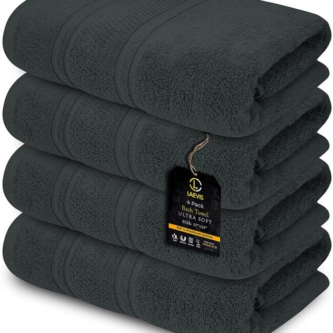 Paquete de 6 toallas de baño – Superabsorbentes – 100 % algodón – 27 x 54  pulgadas (paquete de 6 toallas de baño multicolor)